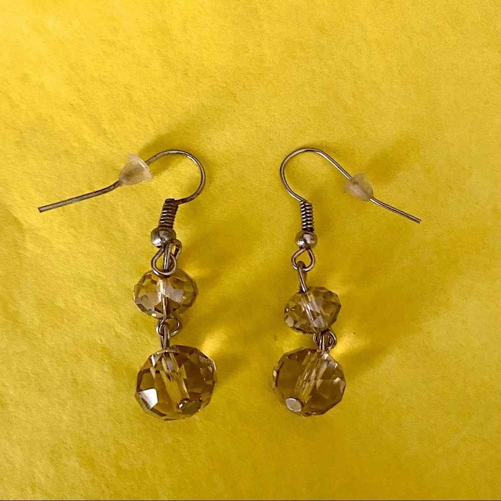 HANDMADE CRYSTAL BROWN EARRINGS